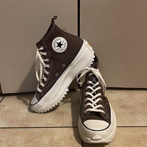 NEW Converse Run Star Hike platform brown suede